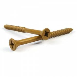 2.5" #8 #8 Coated Steel Tan Colored Deck Screws - Habitat Haven