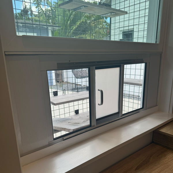 Cat Window Tree Insert Adjustable Aluminum Cat Door Window Insert - Habitat Haven