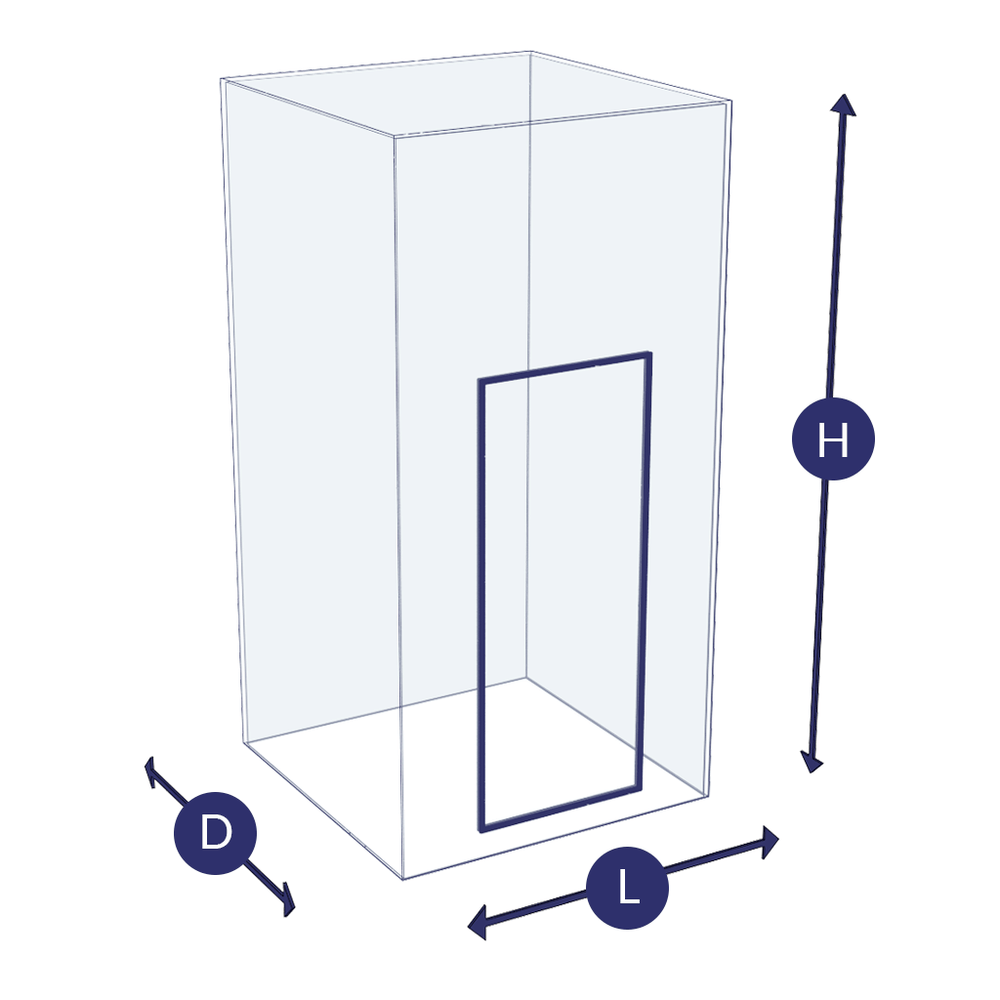 Habitat Haven Graphic Demonstrating the Dimensions of a Four Sided Catio Cat Enclosure