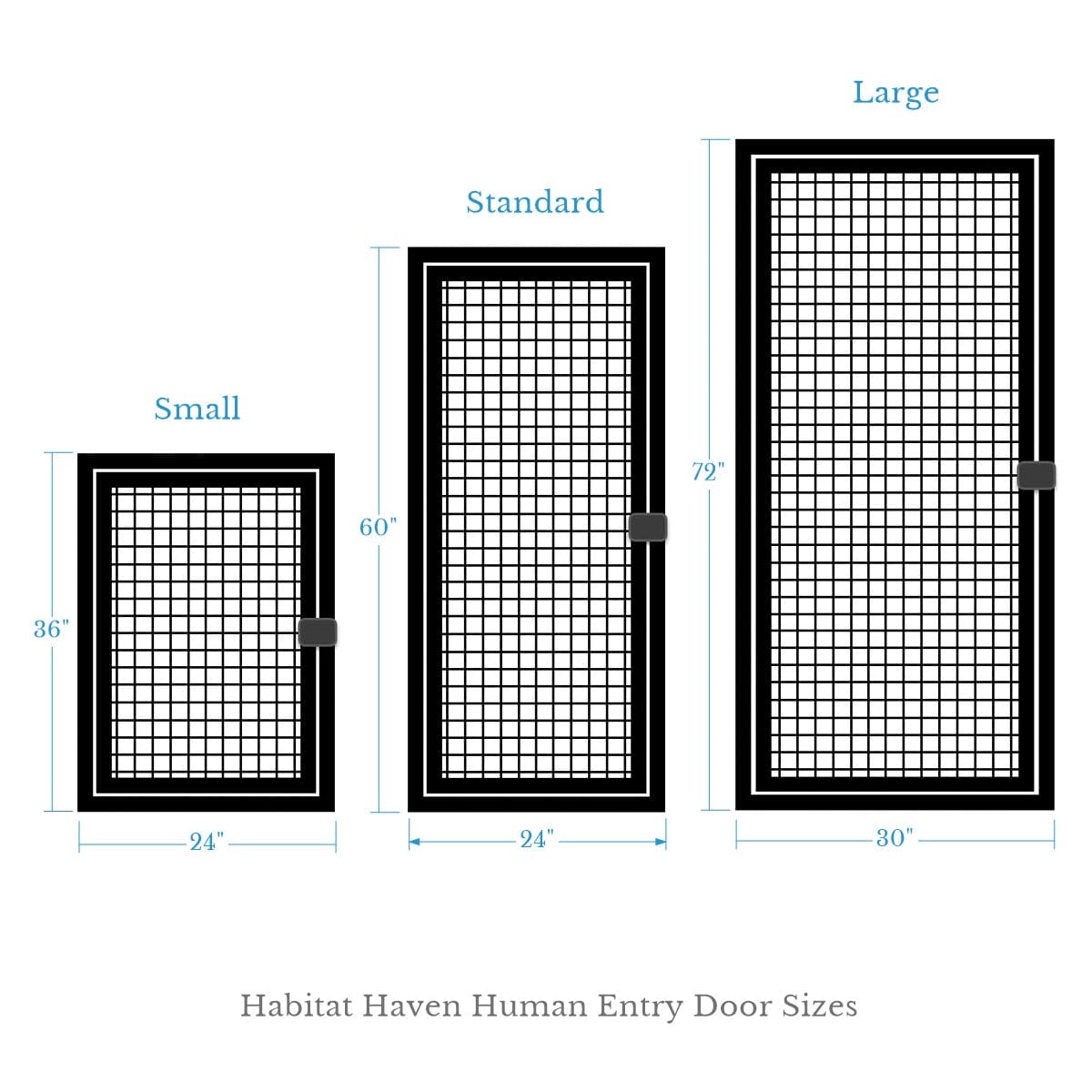Replacement/Add On Human Entry Door, Latch, &amp; Install Hardware - Habitat Haven