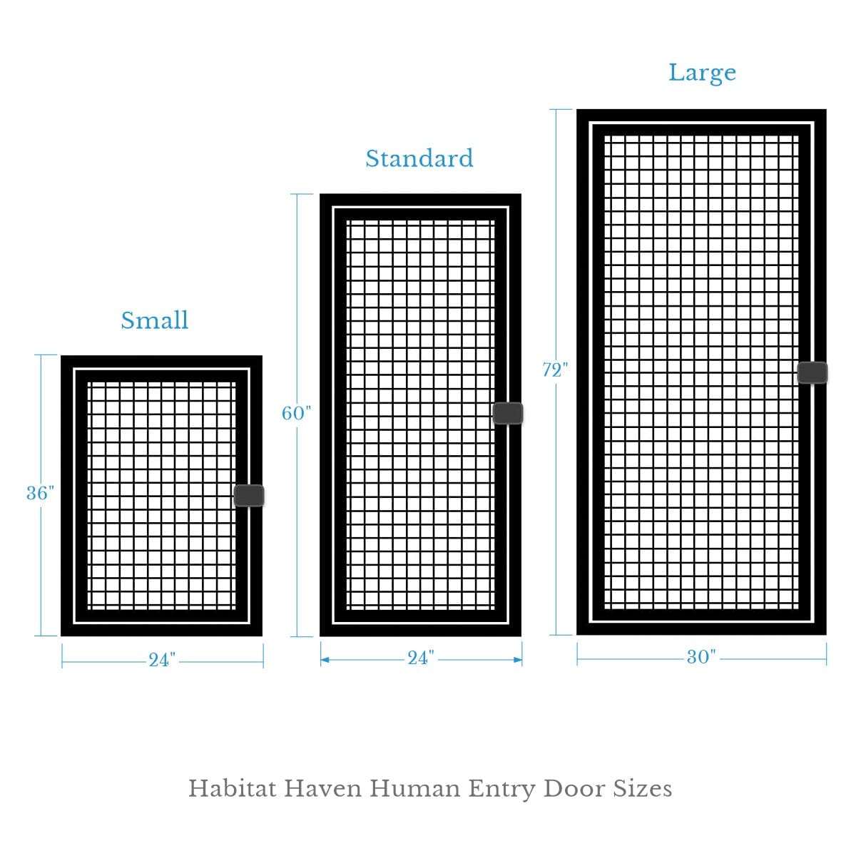 Replacement/Add On Human Entry Door, Latch, & Install Hardware - Habitat Haven