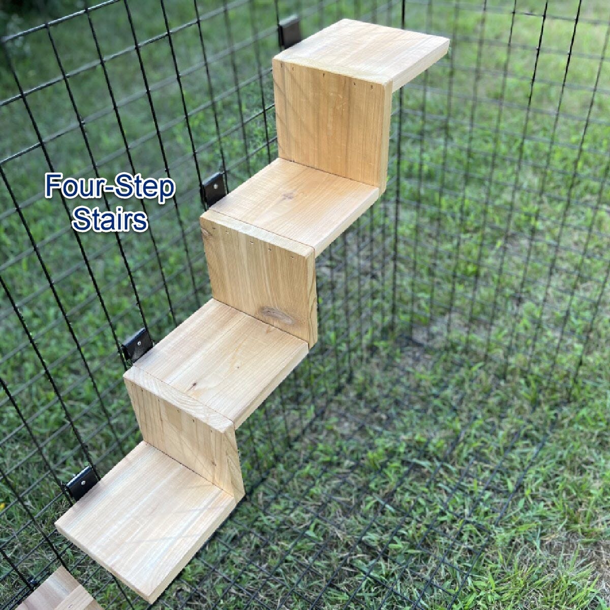 Staircase: Cedar Three Step Kit For Catios - Habitat Haven
