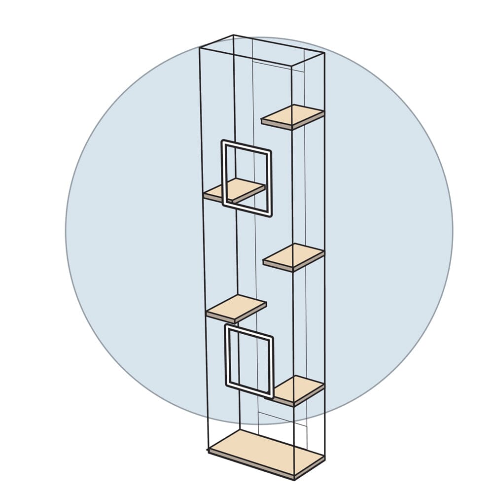 TW46 Tower - Front Top Mid & Front Bottom Mid Dual Entry/Exit Point - Habitat Haven